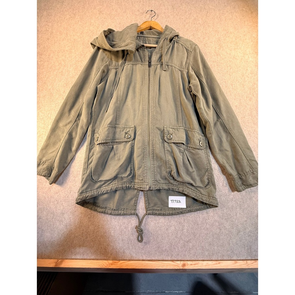 American Eagle Womens Small Olive Green Utility Jacket Hooded Military Parka S